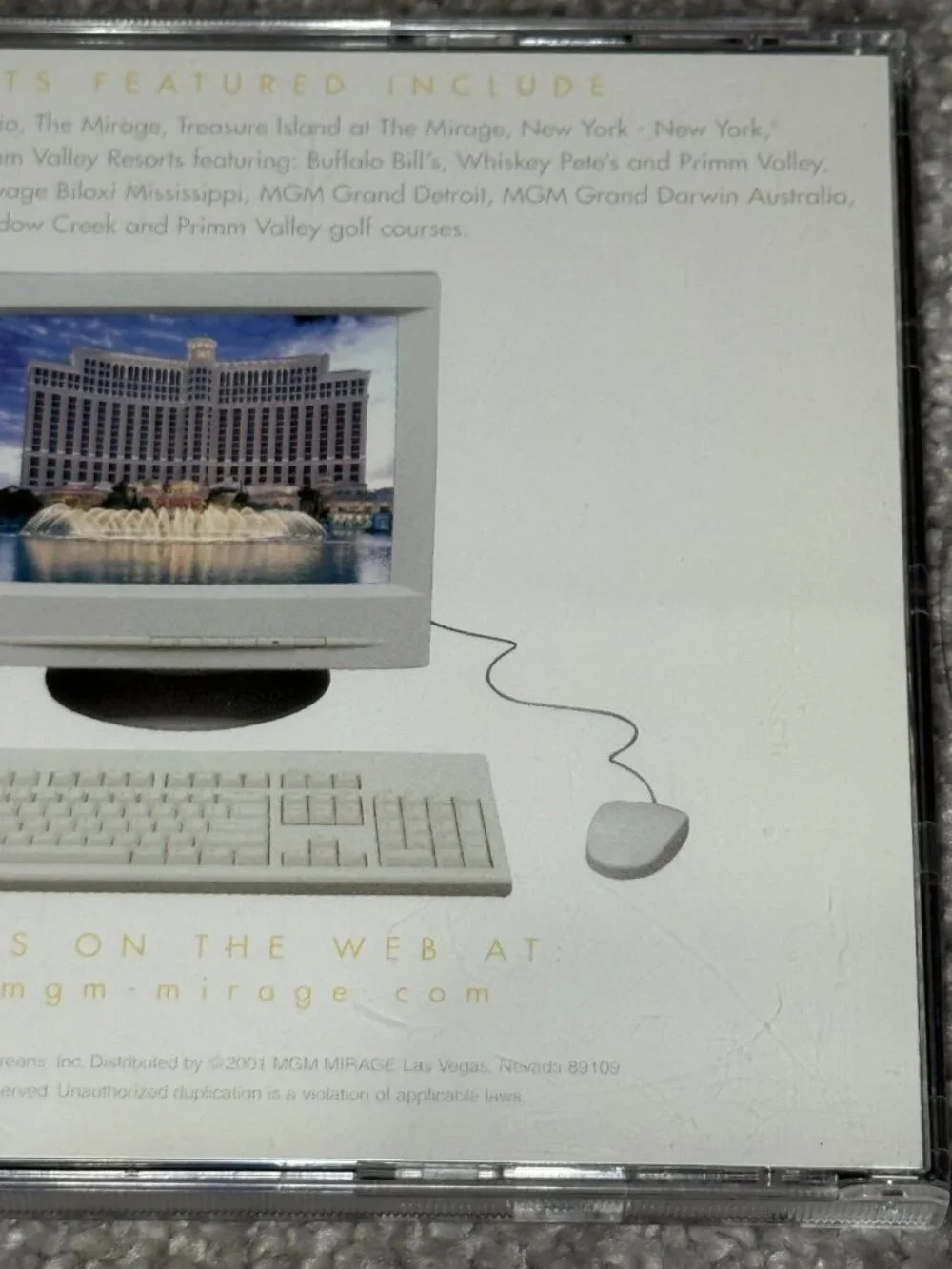 MGM Mirage Screensaver Windows PC Software (2001) Grand Bellagio Treasure Island